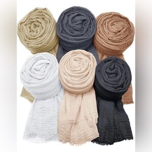 NEW! MANSHU Shawl and Wrap, Long Scarf, Big Head Scarf 6 PCS Women’s Soft